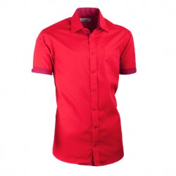 Červená košile Aramgad kombinovaná vypasovaná 40336