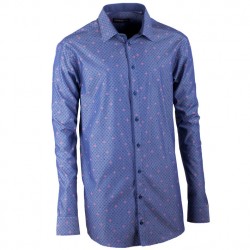 Prodloužená košile rovná modro modrá Assante 20798