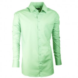 Prodloužená košile zelená slim fit Assante 20502