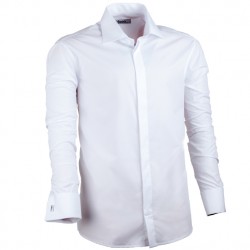 Nadměrná košile manžetový knoflík bílá Assante 31012