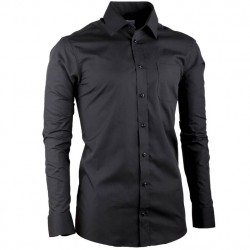 Černá pánská košile s dlouhým rukávem regular fit Aramgad 30181