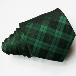 Pánská zelená kravata károvaná Greg 95013