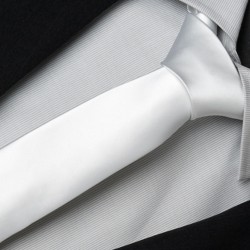 Bílá kravata slim Greg 99110