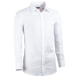 Prodloužená košile slim fit bílá Assante 20017