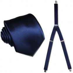 Kšandy a kravata modrá souprava Assante 504