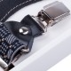 Luxusní šedočerné kšandy s hedvábným leskem kožená poutka Assante 90067