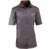 Pánská tmavě šedá košile slim krátký rukáv 100% bavlna non iron Assante 40145