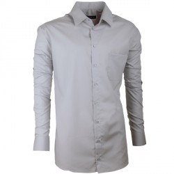 Prodloužená pánská košile slim šedá Assante 20115