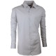 Prodloužená pánská košile slim fit šedá Assante 20118