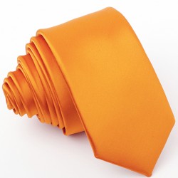 Pánská kravata slim oranžová Greg 99171