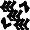 Multipack ponožky 9 párů černé froté chodidlo antibakteriál Assante 742